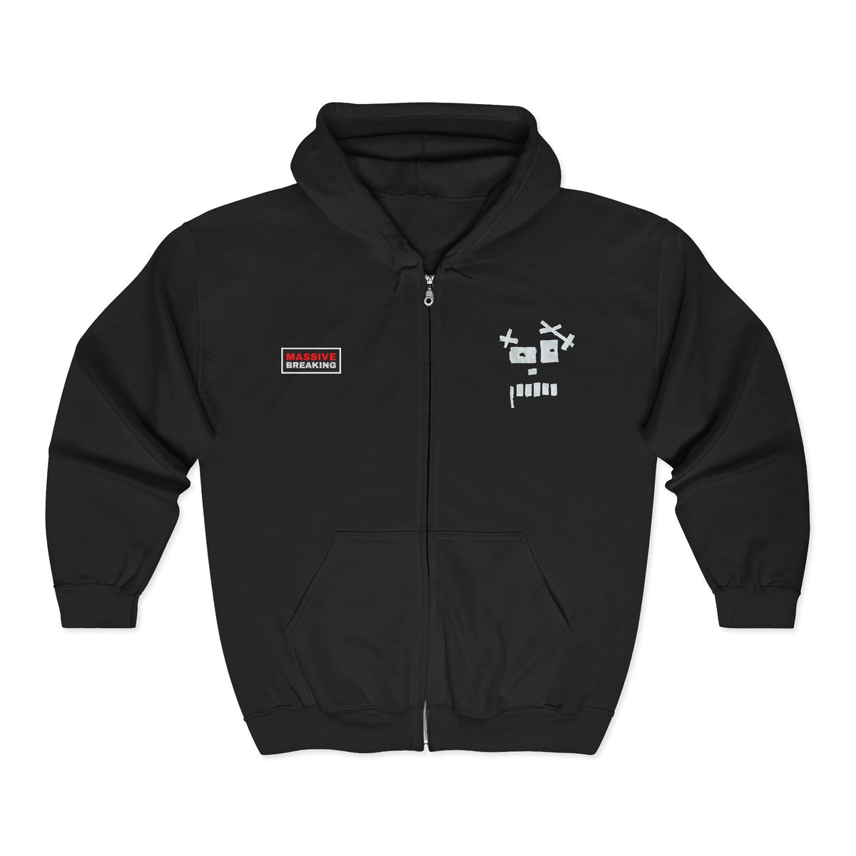 Gaffarious "Diamond Head & Toothy" Torn Gaff Tape Character Hoodie | Zip Sweatshirt, Minimal Chest & Back Graphic