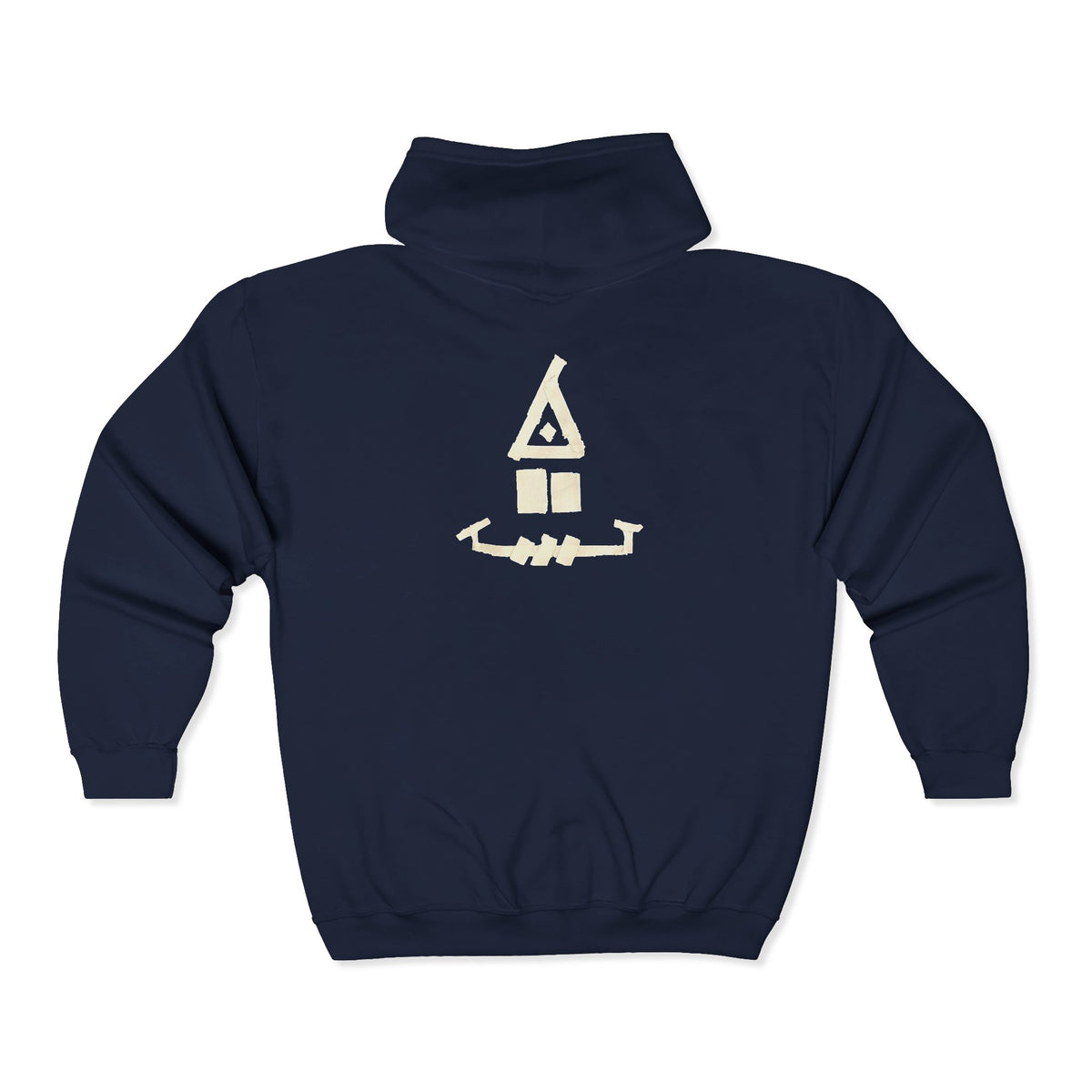 Gaffarious "Diamond Head & Toothy" Torn Gaff Tape Character Hoodie | Zip Sweatshirt, Minimal Chest & Back Graphic