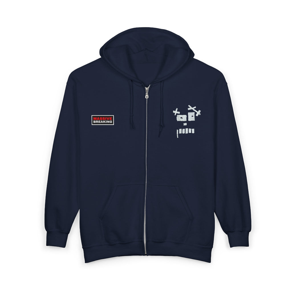 Gaffarious "Diamond Head & Toothy" Torn Gaff Tape Character Hoodie | Zip Sweatshirt, Minimal Chest & Back Graphic