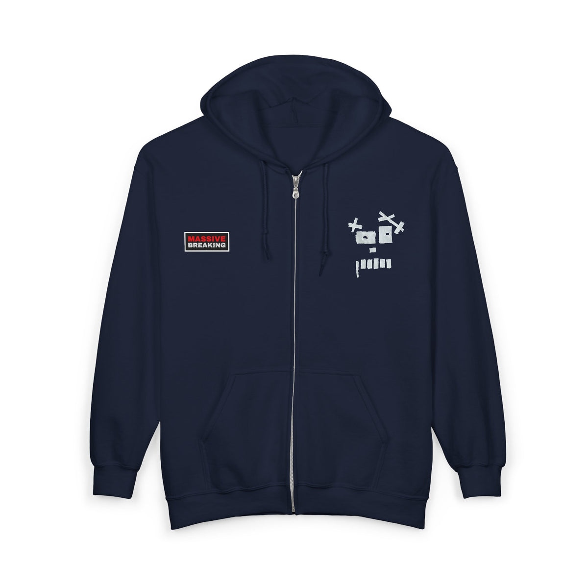 Gaffarious "Diamond Head & Toothy" Torn Gaff Tape Character Hoodie | Zip Sweatshirt, Minimal Chest & Back Graphic