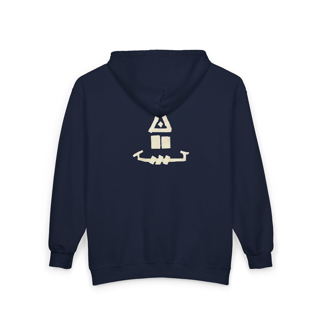 Gaffarious "Diamond Head & Toothy" Torn Gaff Tape Character Hoodie | Zip Sweatshirt, Minimal Chest & Back Graphic