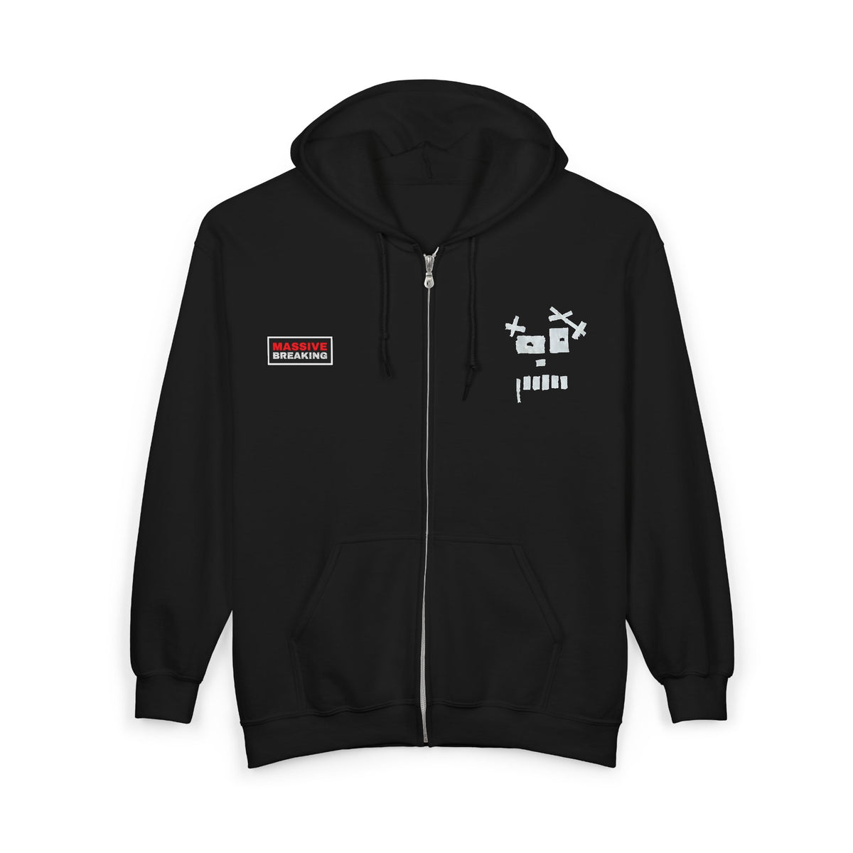 Gaffarious "Diamond Head & Toothy" Torn Gaff Tape Character Hoodie | Zip Sweatshirt, Minimal Chest & Back Graphic