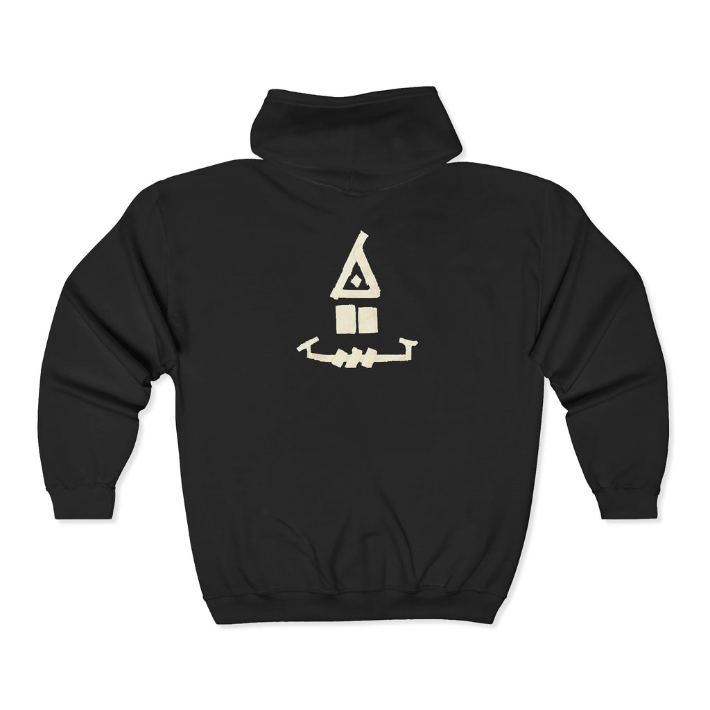 Gaffarious "Diamond Head & Toothy" Torn Gaff Tape Character Hoodie | Zip Sweatshirt, Minimal Chest & Back Graphic