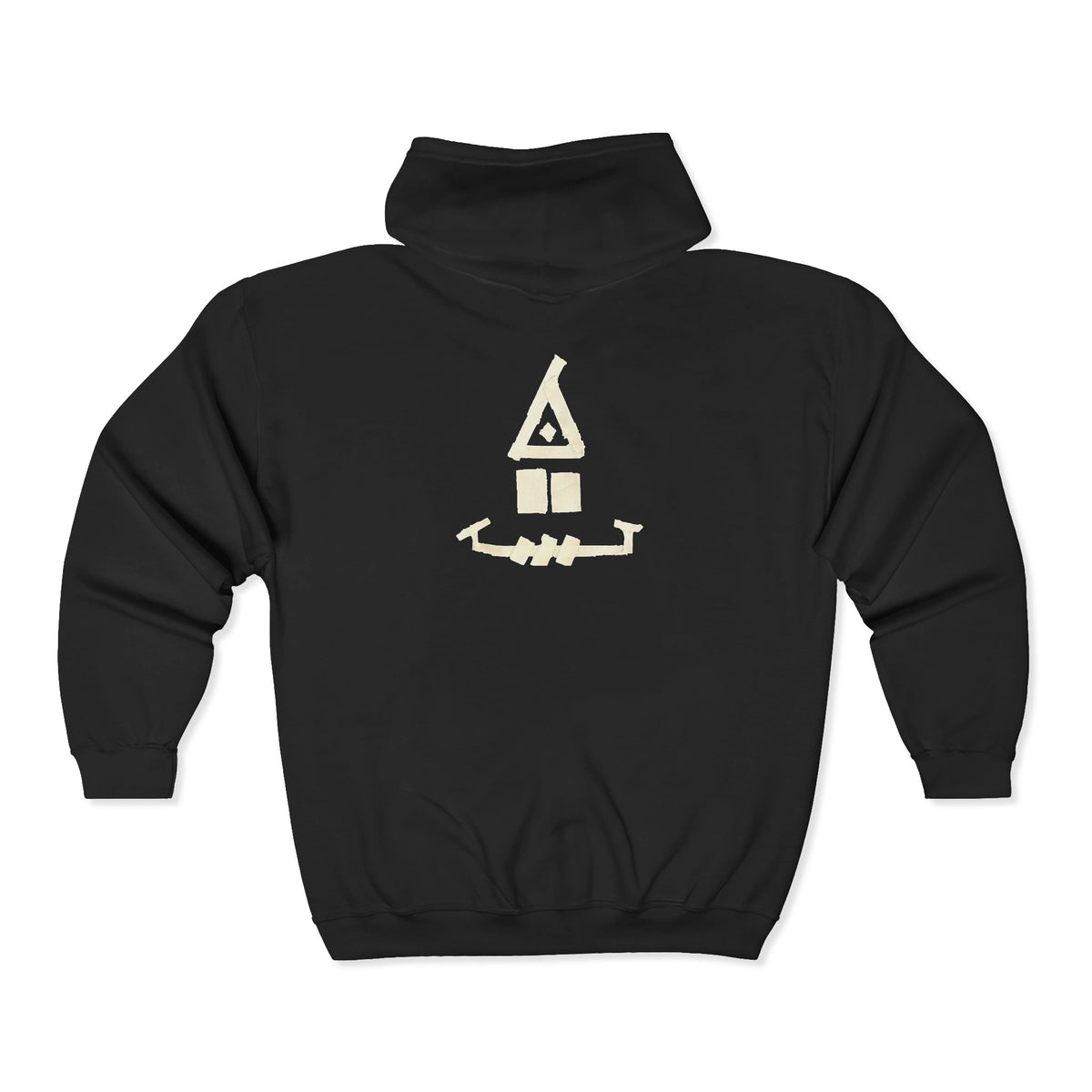 Gaffarious "Diamond Head & Toothy" Torn Gaff Tape Character Hoodie | Zip Sweatshirt, Minimal Chest & Back Graphic
